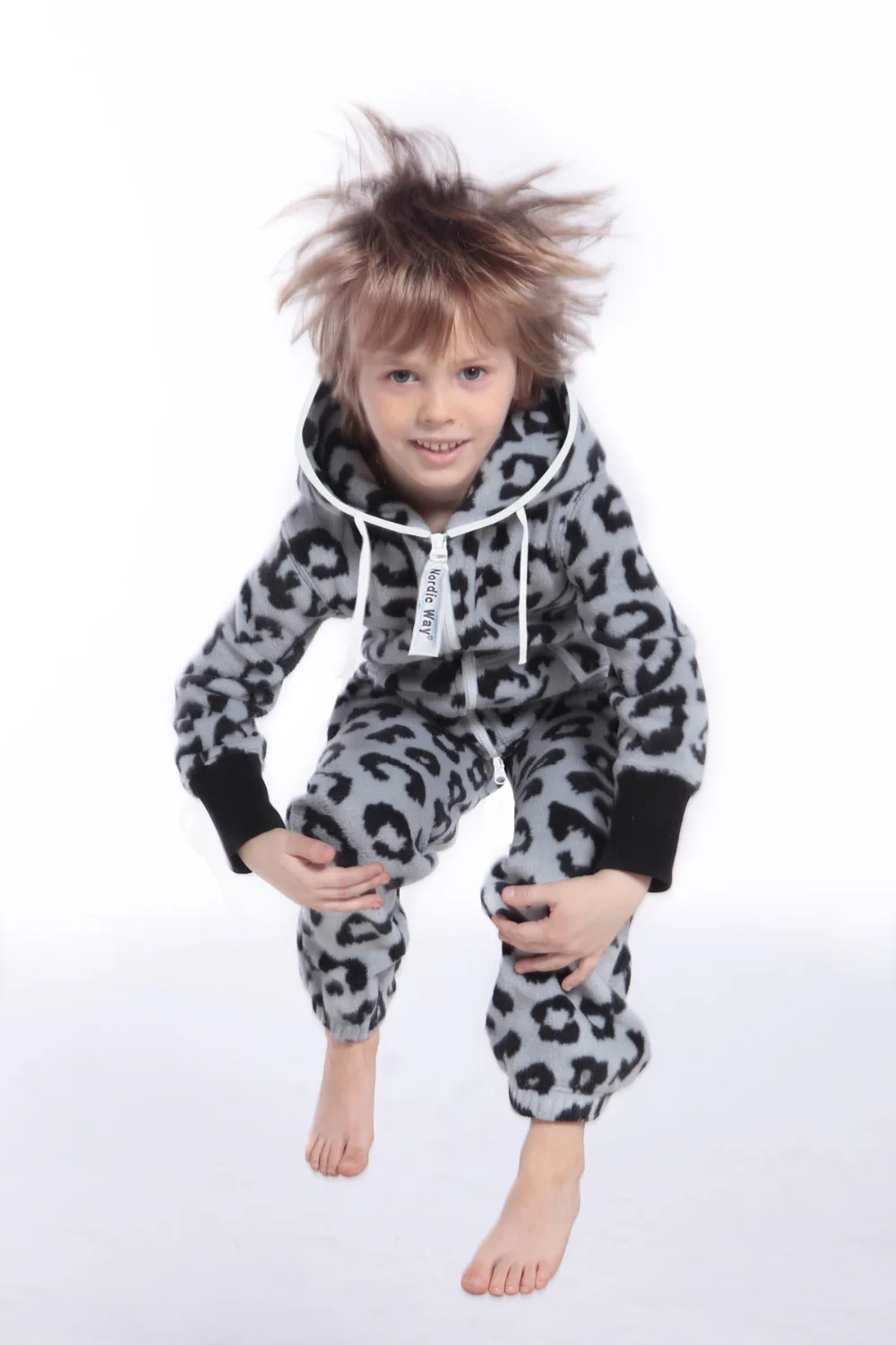 Флисовый Леопардовый детский цельный комбинезон в скандинавском стиле; Детский комбинезон
