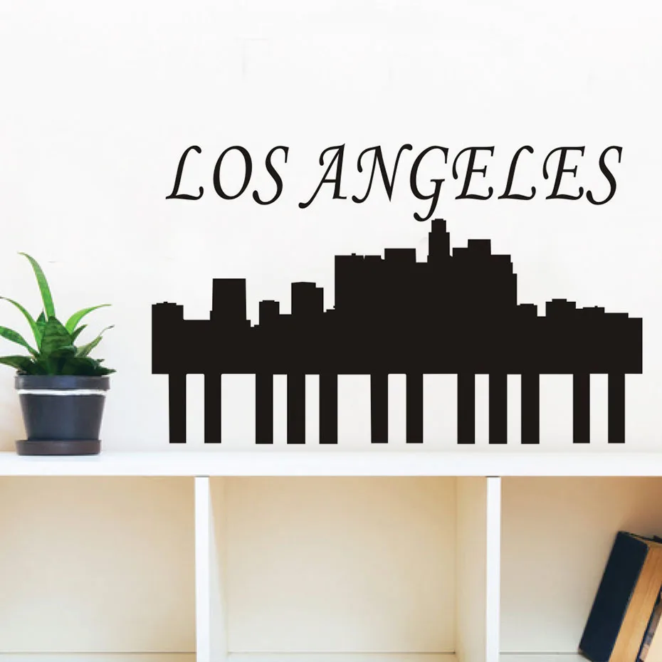 DCTOP High Quality Vinyl Removable Home Decor Los Angeles Wall Sticker City Silhouette For Living Room muursticker Accessories | Дом и сад