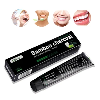 

120g Teeth Whitening Activated Charcoal Toothpaste Tooth Care Bamboo Natural Toothpaste Black Oral Hygiene Dental Care Tool