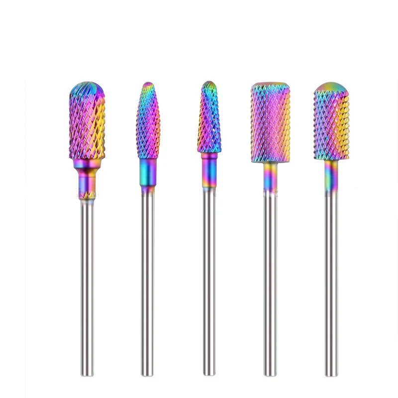 

5PCS/Set Tungsten Carbide Nail Drill Bits Set Milling Cutters For Manicure 3/32" Electric Nail Drill Machine Nail Tool Nail File