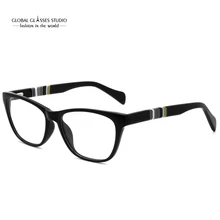 Женский черный цвет ацетатные очки Оптические очки с оправой CX-17027-C1