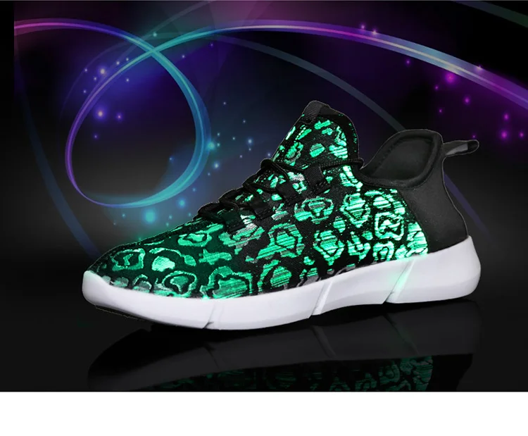 Tecido de Fibra Tênis com Luz Óptica Cores Piscando Iluminar Sapatos 11 Adolescente Girls & Boys Recarregável Usb Luminosa Size25-46 15 High Quality Mamãe e Bebê