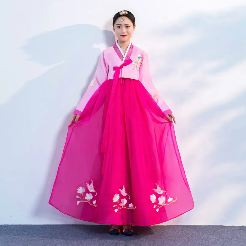 Корейский ханбок традиционный костюм Дворец бракосочетаний сцене для женщин Винтаж Южной Кореи меньшинство танцевальные костюмы древних костюм - Цвет: as picture