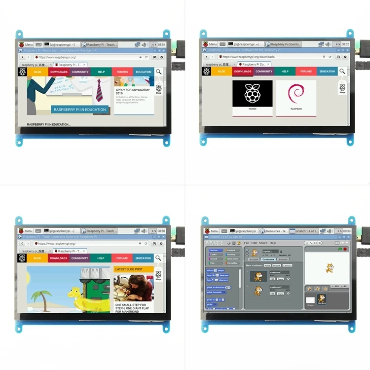 7 дюймов емкостный 5 точка Сенсорный экран 800x480 TFT ЖК-дисплей Дисплей HDMI модуль для Raspberry Pi Поддержка различными системами