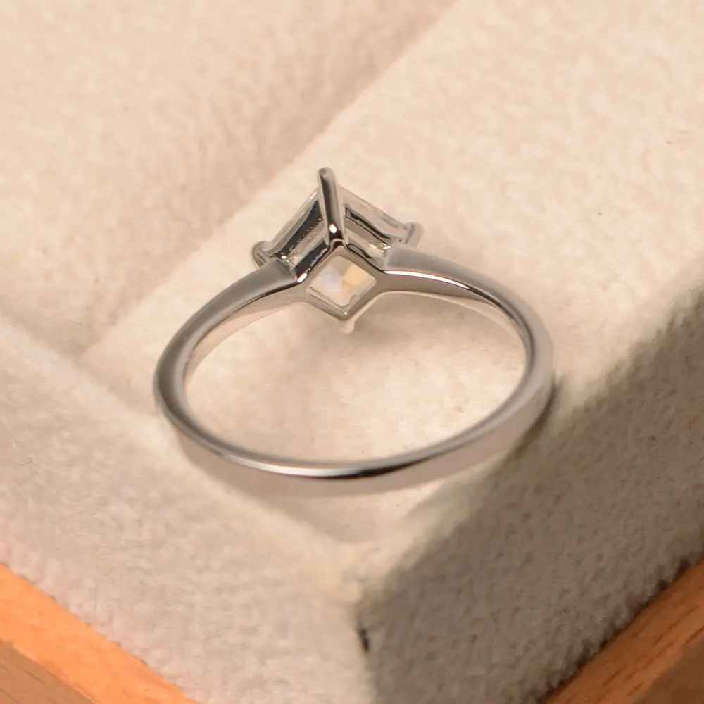 Милое женское кольцо с маленьким лунным камнем, простое геометрическое обручальное кольцо, модное уникальное стильное винтажное обручальное кольцо для женщин