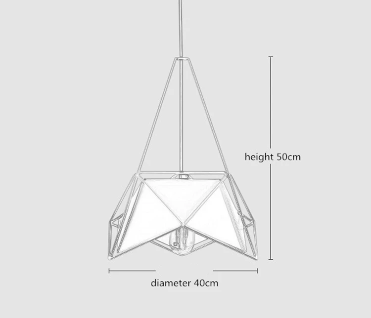 Промышленный геометрический Железный каркасный подвесной светильник Креативный светодиодный скандинавский декоративный металлический