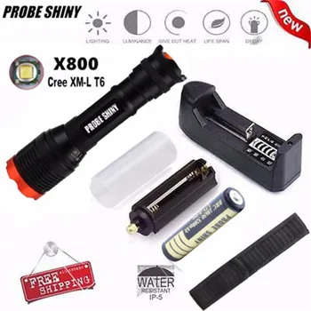 

Tactical Flashlight 5000LM XM-L T6 LED Zoomable Torch Lamp+Battery+Charger Free Shipping #NN11