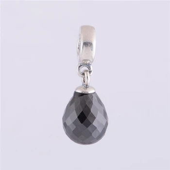 

LW237 100% 925 Sterling Silver Screw Charm Beads with Black Facet Crystal, Compatible With Pandora Style Bracelet
