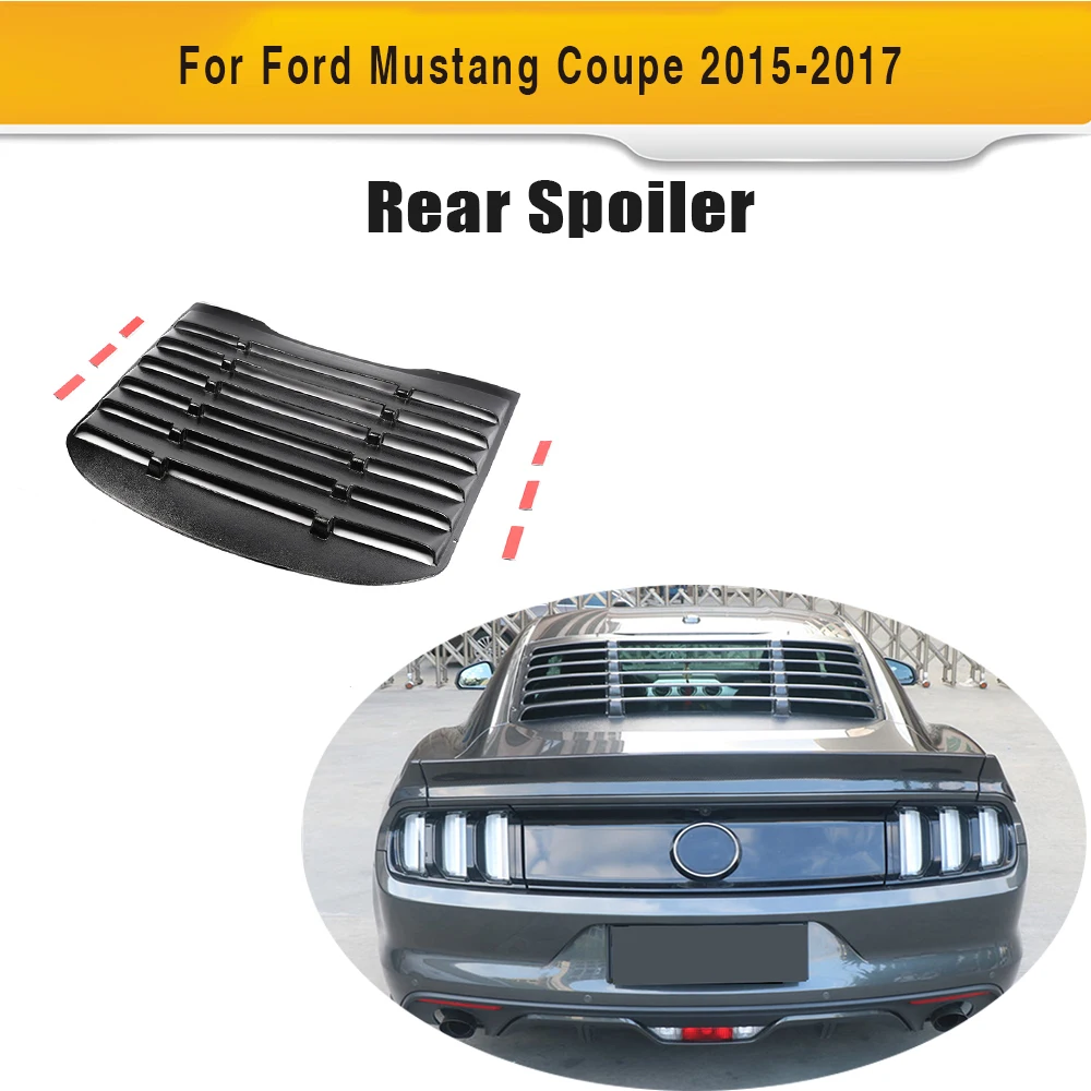 

For Ford Mustang Coupe 2015 2016 PP Plastic Rear Window Louver Air Vent Black Sun Shade Visor Cover Car accessories