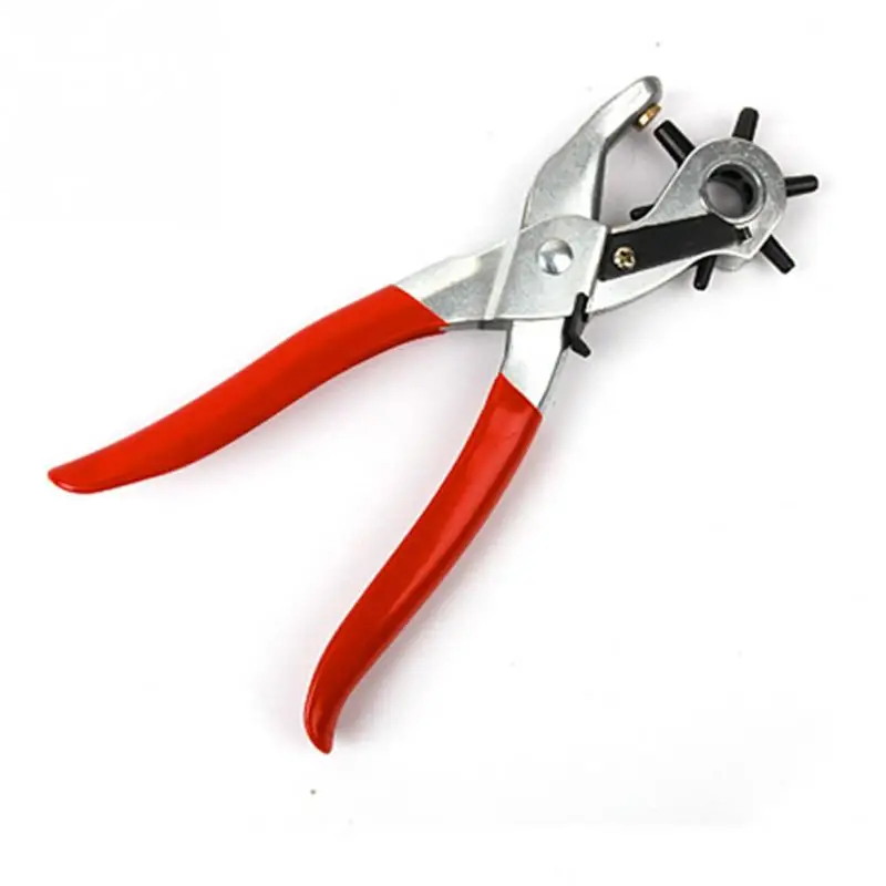 

6 In 1 Portable Plastic Handle Puncher 9 inch (L) Carbon Steel punching pliers Hole Punching Tool