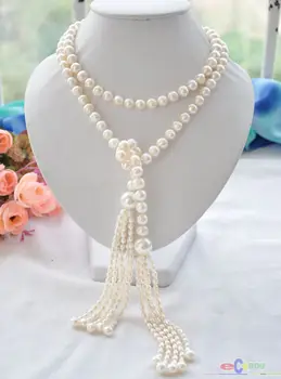 

wholesale New Style 50" 10mm white round freshwater pearl necklace