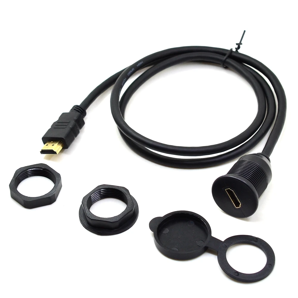 Удлинительный кабель 1 м HDMI штекер гнездо для приборной панели автомобиля