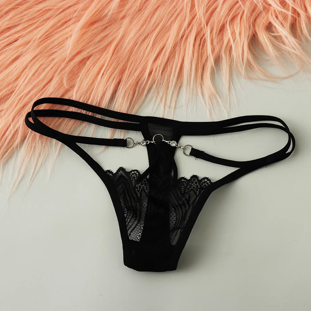 Women Erotic Lingerie Sexy Lace Flowers Panties Low Waist G-string Transparent T-back Briefs Underwear Fashion Summer Underpants