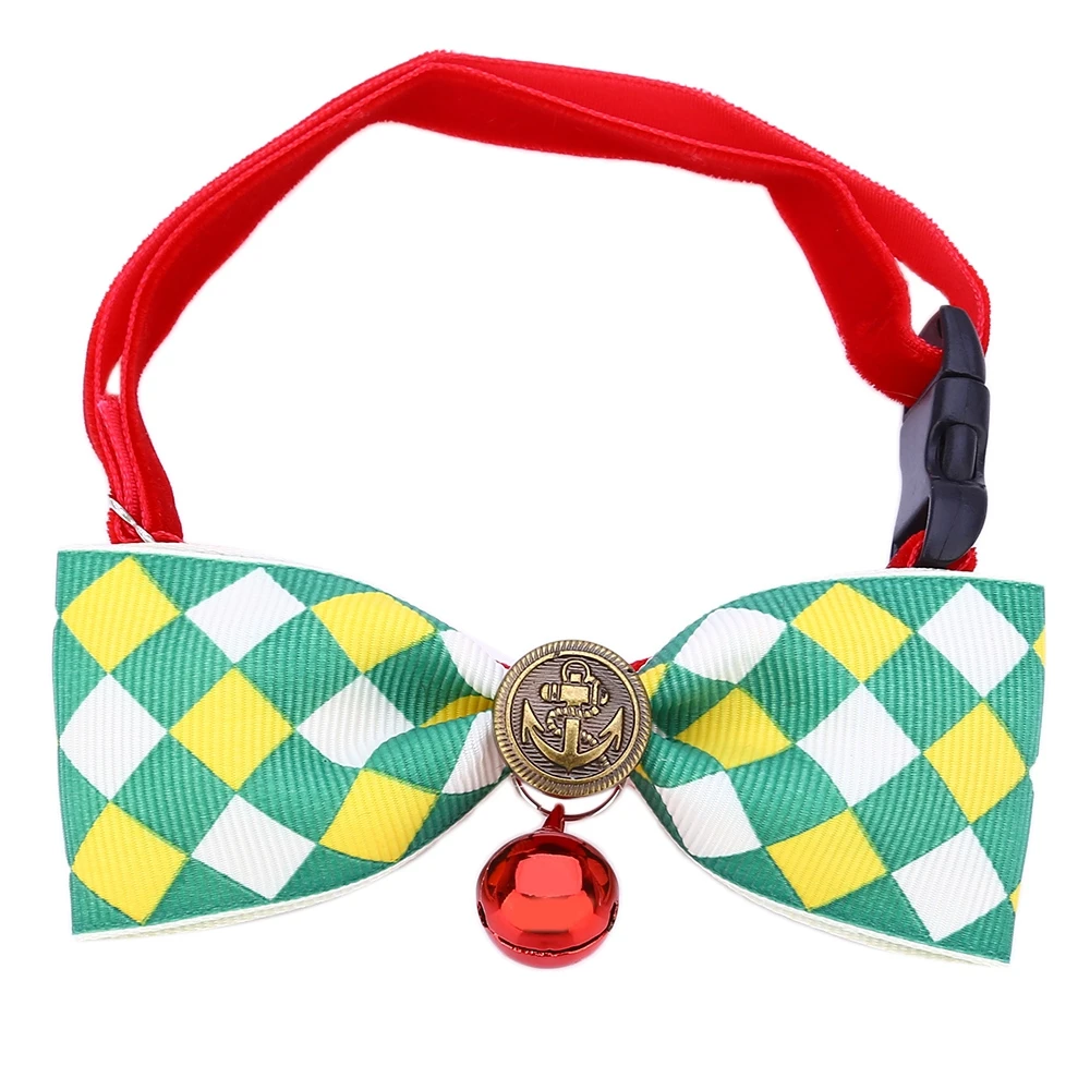 

Adjustable Stylish Fabric Cloth Bowknot Cat Dog Collar with Bell, Cut Pet Decor Accessories.