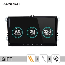 Xonrich автомобильный мультимедийный плеер 2din автомобильный радиоприемник gps Android 9,0 для Volkswagen Passat b6 VW PoloT5 Skoda Octavia 2 Гольф 5 seat leon