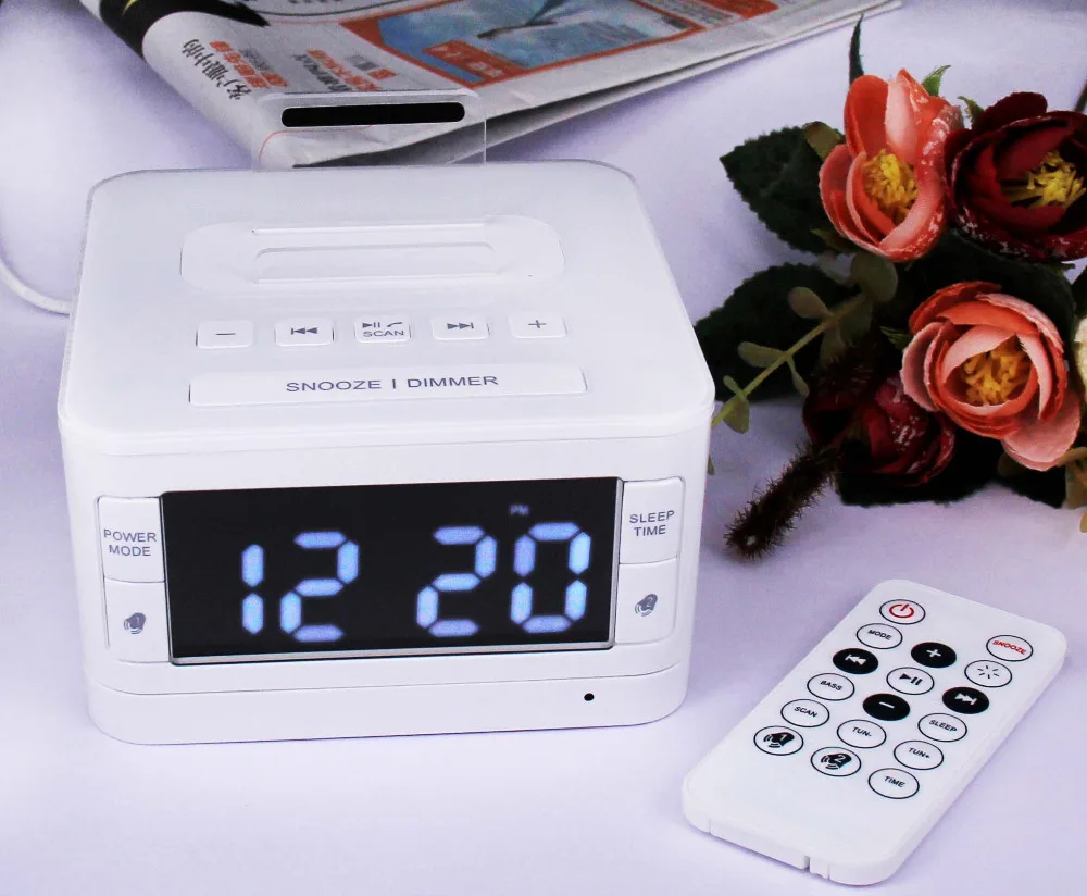 melhor K7 Cyboris Novo Bluetooth Speaker Dock station para a carga de Maçã para ipod dock rádio relógio FM Despertador
