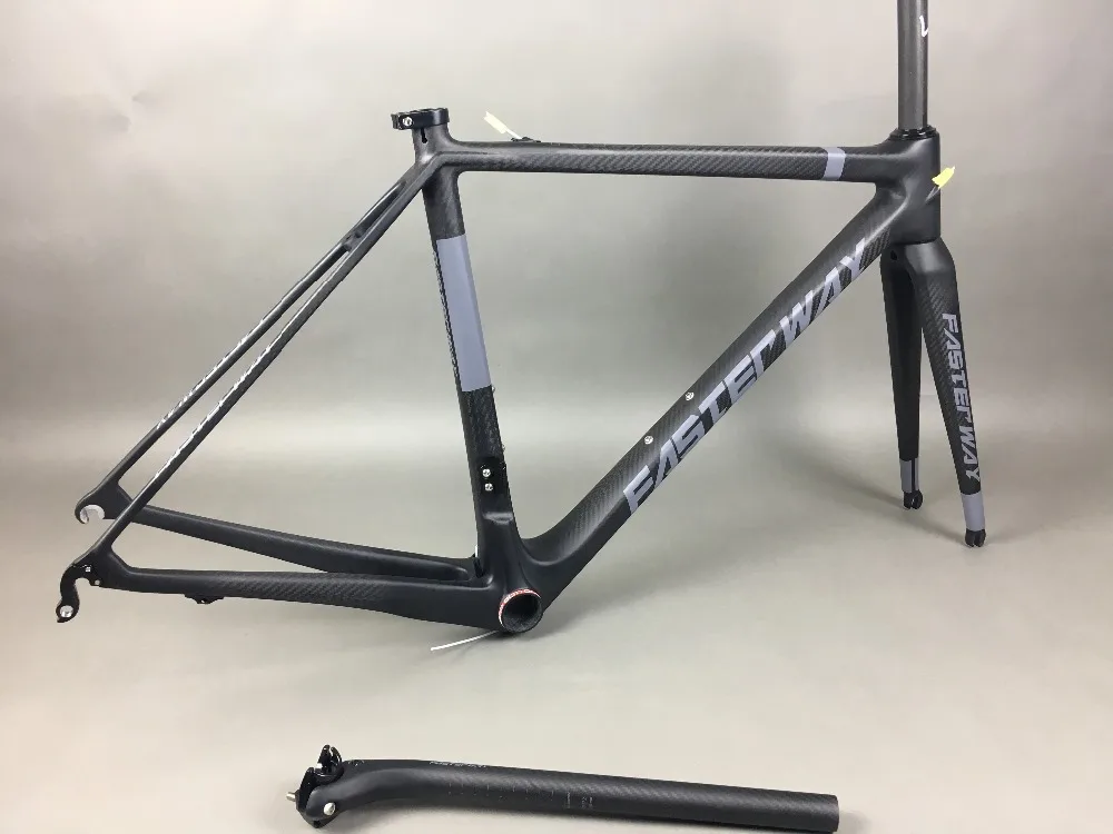 Top classic design FASTERWAY PRO full black with no logo carbon road bike frameset:carbon Frame+Seatpost+Fork+Clamp+Headset,free ems 146