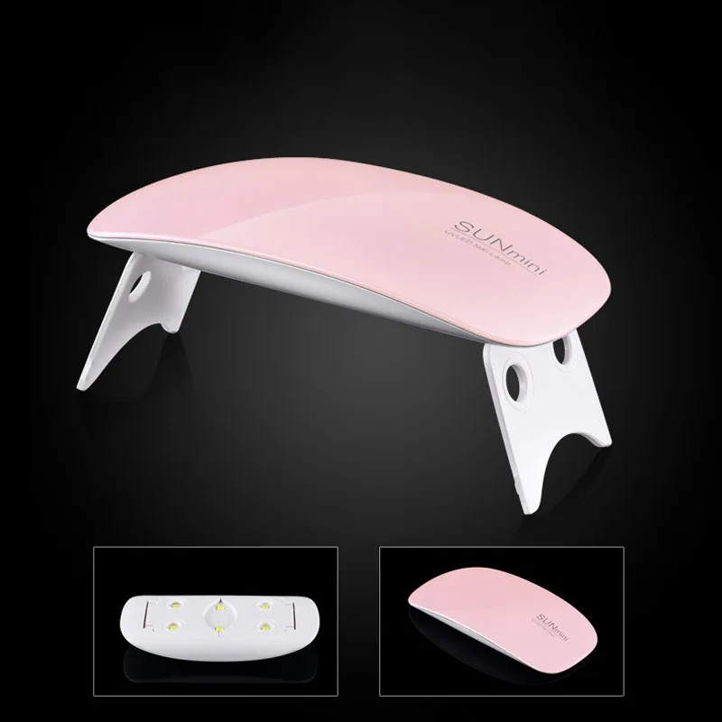 

Portable Mini 6W UV LED Lamp Nail Polish Dryer Home Use 45s/60s Timer Setting Gel Nail Machine Beauty Tool 669
