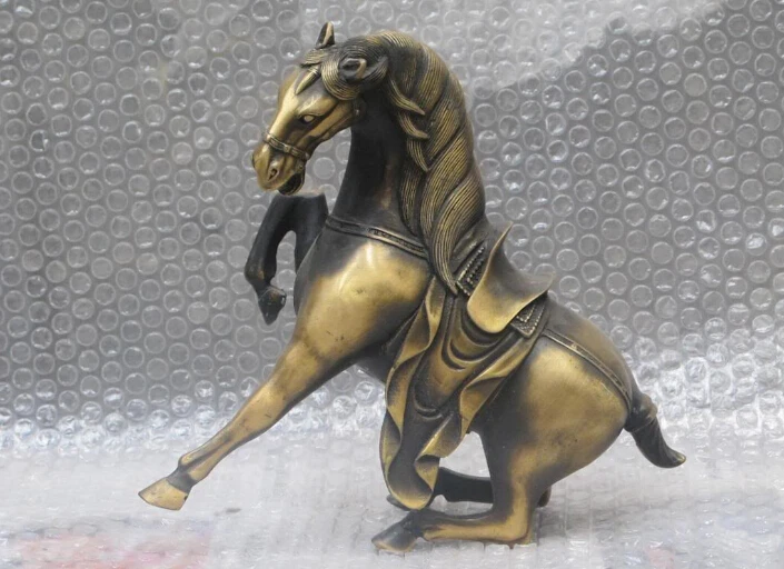 

USPS to USA S0051 9"Tang horse Bronze carving Flying horse animals gallop on spindly statue B0401
