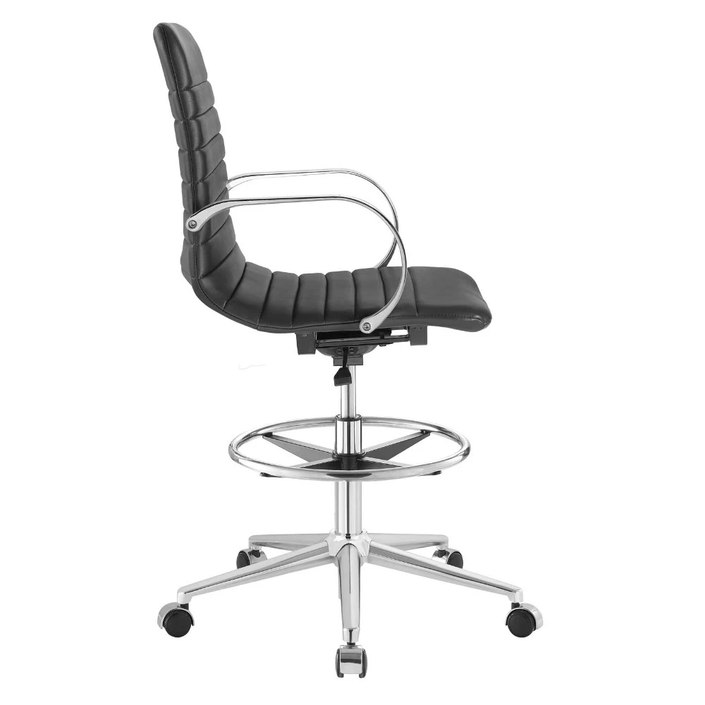 Groove Ribbed Back Drafting Chair, EEI-2863-GRY (1)