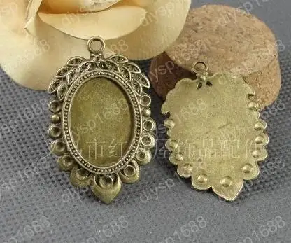 8pcs...Tray:18x25mm...Antique Bronze Tone Base Metal Charms Pendants Blanks / Cameo Settings | Украшения и аксессуары