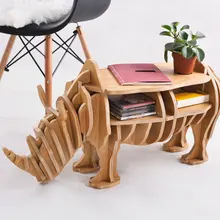 FREE SHIPPING Factory wholesale European Arts Crafts Home Decoration wooden rhino simulation wood furniture coffee table desk