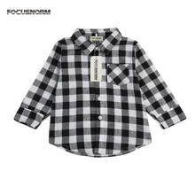 FOCUSNORM/ ; рубашка с длинными рукавами для маленьких мальчиков и девочек; клетчатые топы в клетку; блузка; повседневная одежда; размер 2-7T