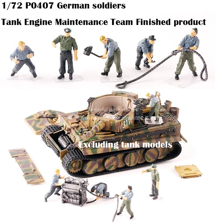 1/72 P0407 немецкие солдаты Танк обслуживание двигателей команда готовой продукции поле боя модель аксессуары