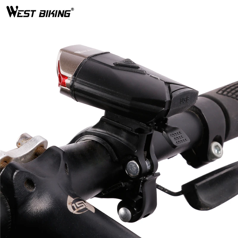 Perfect WEST BIKING Bike Helmet Light USB Headlight Safety Road MTB Front Bicycle Light Helmet Flashlight Bicycle Accessories Bike Light 1