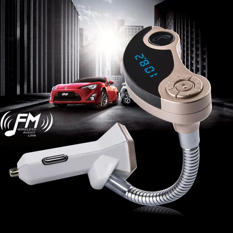 E-show tree MP3 плеер Беспроводной Bluetooth FM передатчик, автомобильный набор, Поддержка карт памяти SD через USB с ЖК-дисплей удаленного FM модулятор для iPhone samsung