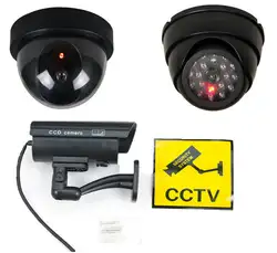 Поддельные CCTV открытый Крытый манекен безопасности камеры наблюдения с светодиодный свет новый