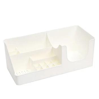

Slots Grid Makeup Organizer Plastic Multi-Grip Imitation Rattan Rack Desktop Storage Case Cosmetics Storage Box