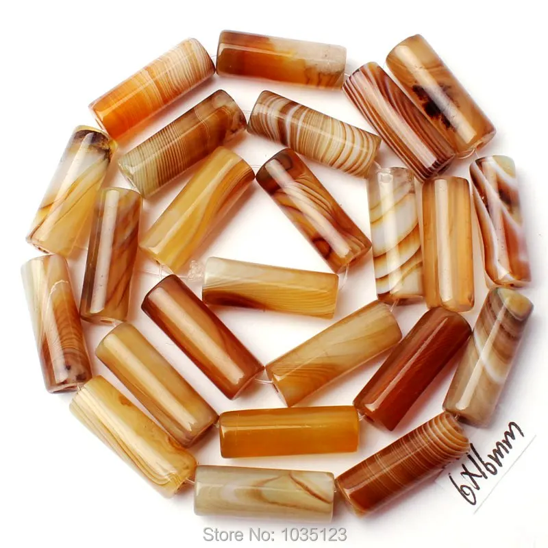 

6x16mm Smooth Natural Mixed Color Agates Column Shape DIY Loose Beads Strand 15" Jewellery Creative Making w3238