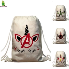 Unicorns Super Hero Prints Drawstring Bag Men Bundle Pocket Backpack Travel Travel Softback Shopping Bag Female Coin Purse