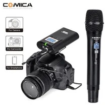 COMICA CVM-WM100H 48-канал частоты UHF Беспроводной Карманный микрофон система приемник XLR и 3,5 мм выходной кабель для DSLR камеры видеокамеры