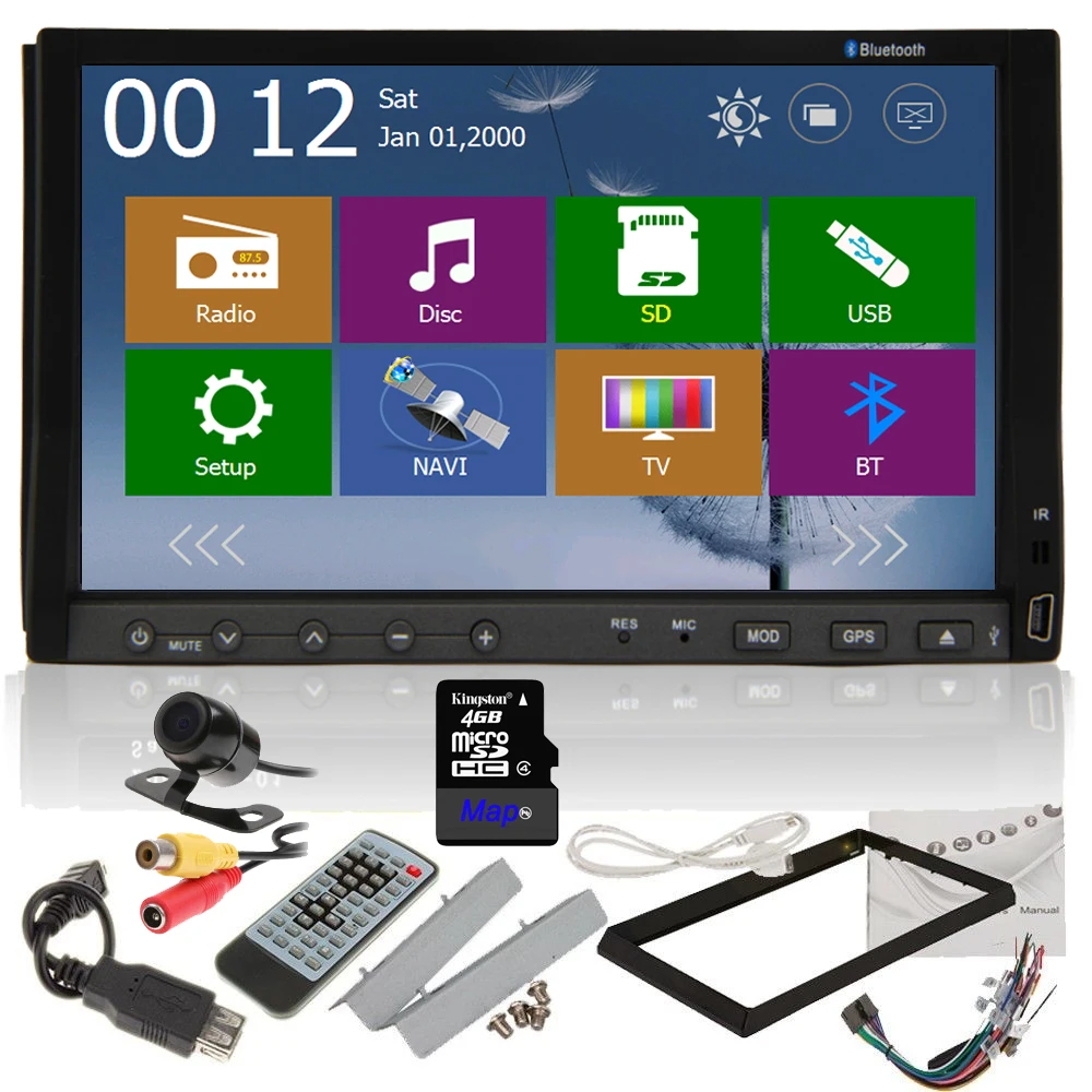 Free Rear camera+ Universal In Dash Din Car DVD Pl...