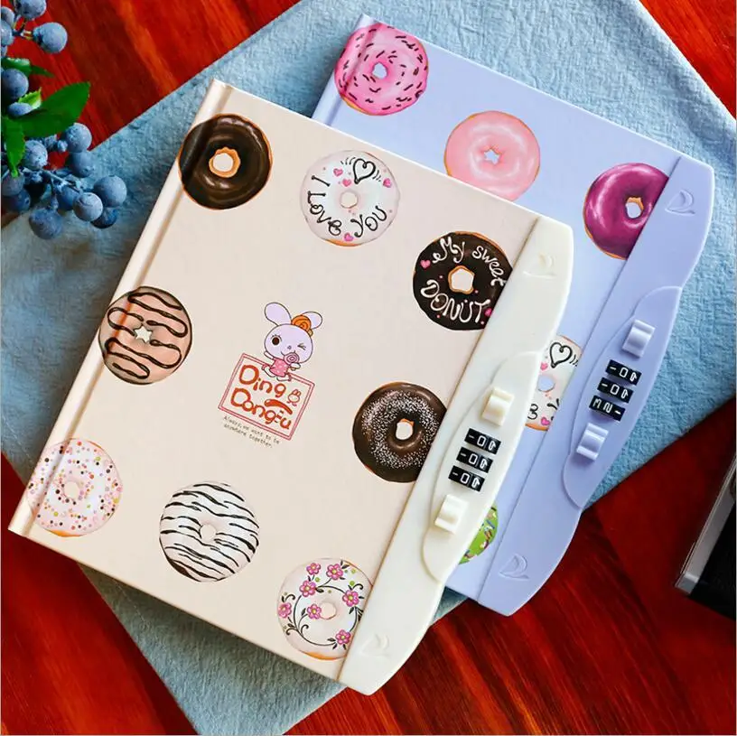 Kawaii Cute Cartoon Hardcover еженедельник записная книжка с замком и паролем дневник