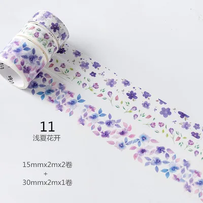 3 pcs/pack Plant Animal Food Seven Points Girl Heart Washi Tape Set Adhesive Tape DIY Scrapbooking Sticker Label Masking Tape - Цвет: 11