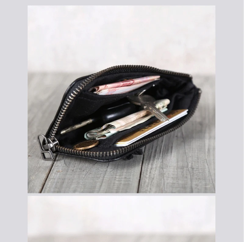 AETOO кожаный бумажник ручной работы из воловьей кожи для ключей