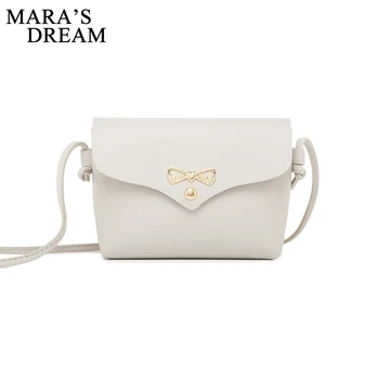 

Mara's Dream 2018 Women Shoulder Bag Simple Metal Bowknot Decorative Button Solid Bag Woman PU Mini Messenger Crossbody Bag