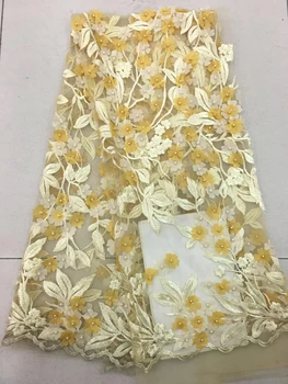 

French 3D Flowers Lace Material Latest African Lace Fabrics High Quality 2019 Nigerian Lace Fabric For Wedding Dress RF362