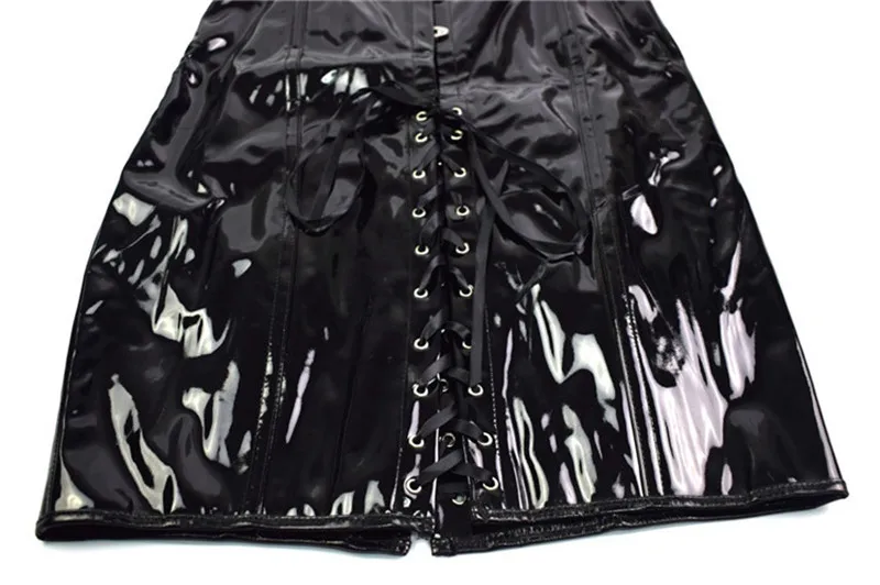 Сексуальный женский черный корсет из ПВХ Фетиш-платье, Женский корсет для ночных клубов, S-XXL
