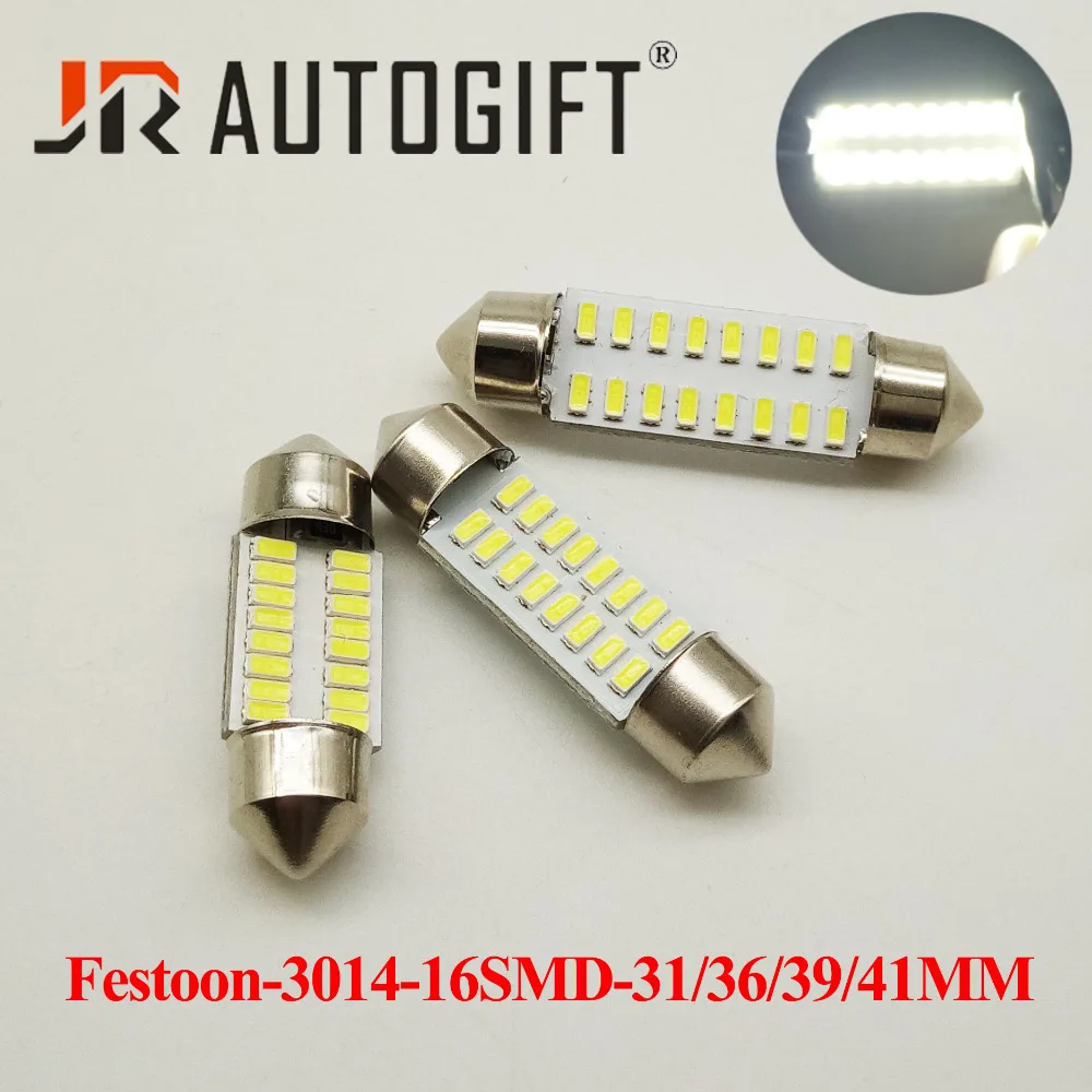 100x гирлянда 31/36/39/41 мм Светодиодная лампа ft C5W C10W 3014 16 SMD авто Интерьер Свет