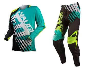

Retro Classic NAUGHTY FOX 360 Motocross Racing Suit SAVANT Jersey+Pants MX DH MTB Off-road Riding Combos Moto Gear Black/Blue