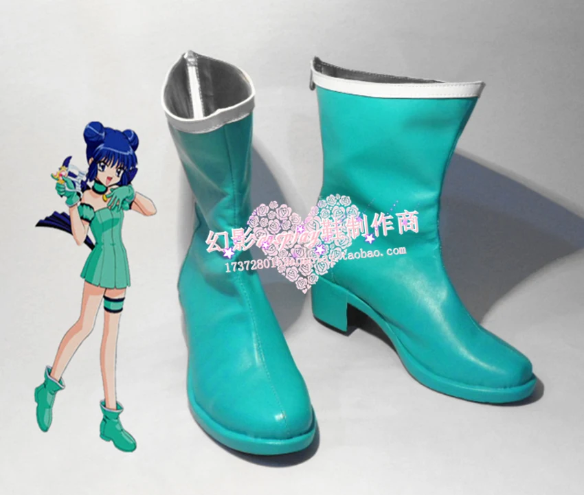 

Tokyo Mew Mew Aizawa Minto Green Short Halloween Girls Short Cosplay Boots Shoes H016