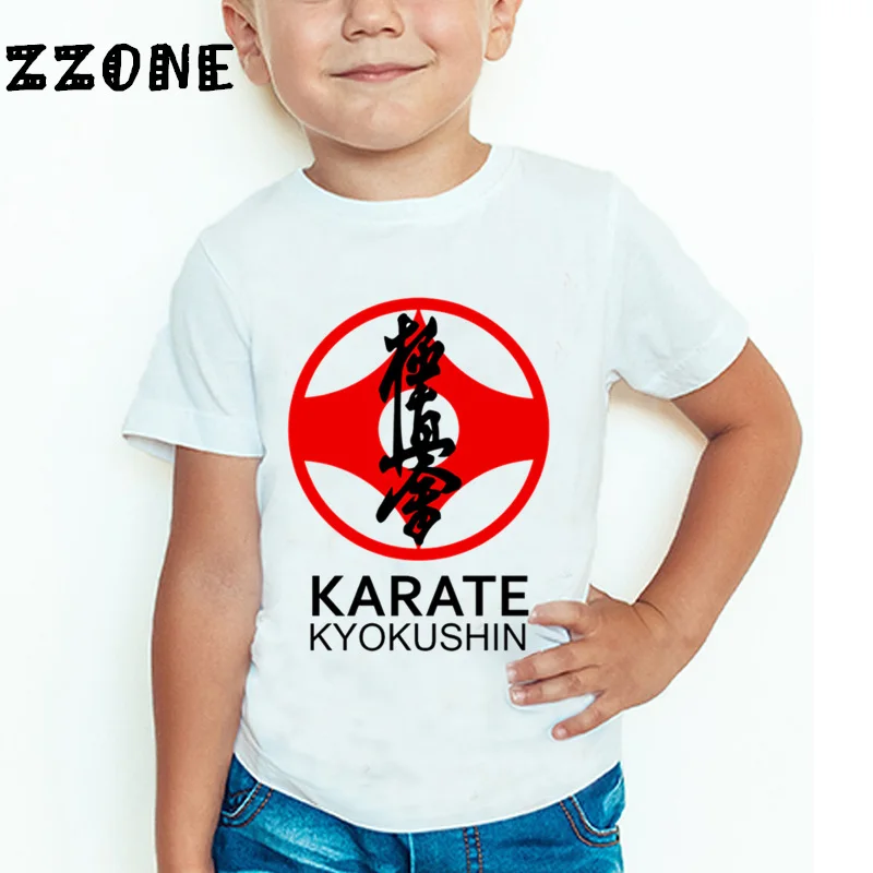 Kyokushin/Детская футболка с принтом каратэ летние топы короткими рукавами для