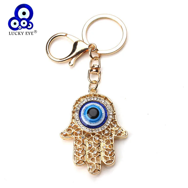 Брелоки для ключей с рукой Lucky Eye Fatima Hamsa глазами сглаза и пряжкой автомобильные