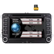 2Din 7 Inch Touch Screen Car Stereo for VW Golf Skoda Passat Head Unit In Dash Bluetooth Navigation DVD Multimedia 8GB Map Card