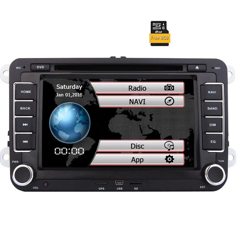 2Din 7 дюймов Сенсорный экран автомобильный стерео для VW Golf Skoda Passat головное