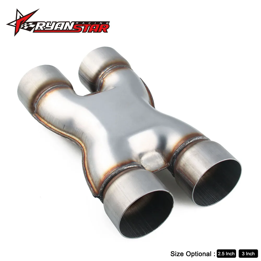 Stainless Steel Exhaust X Pipe Adapter Connector 2.5 Inch to 2.5 Inch